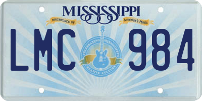 MS license plate LMC984