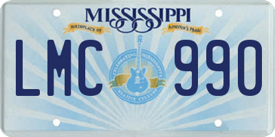 MS license plate LMC990