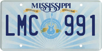 MS license plate LMC991