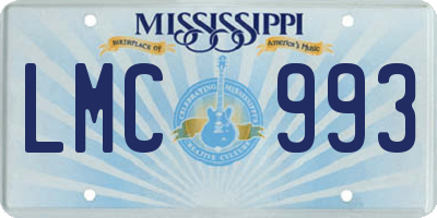 MS license plate LMC993