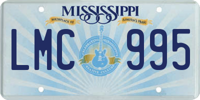 MS license plate LMC995