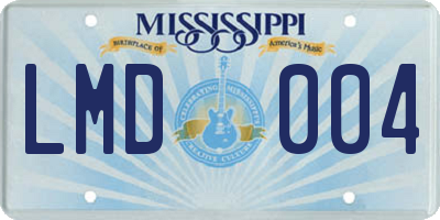 MS license plate LMD004