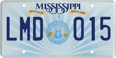 MS license plate LMD015