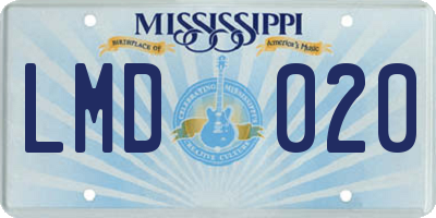 MS license plate LMD020