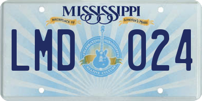 MS license plate LMD024