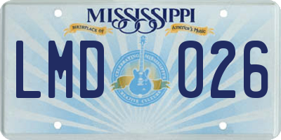 MS license plate LMD026