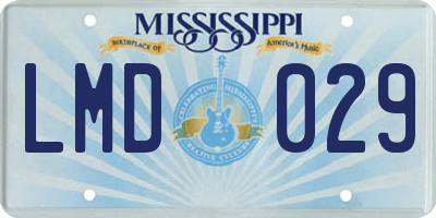 MS license plate LMD029