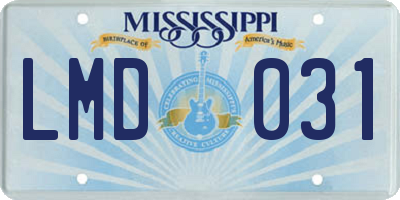 MS license plate LMD031