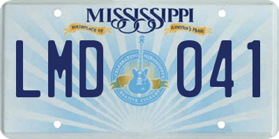 MS license plate LMD041