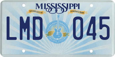 MS license plate LMD045