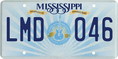 MS license plate LMD046
