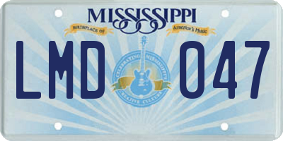 MS license plate LMD047
