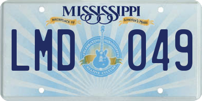 MS license plate LMD049