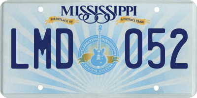 MS license plate LMD052