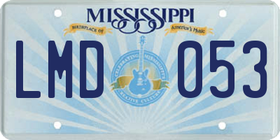 MS license plate LMD053