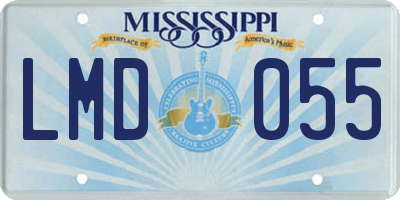 MS license plate LMD055