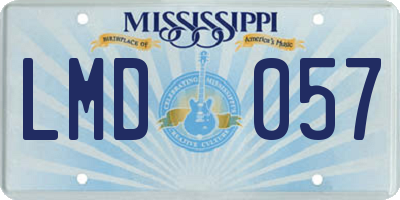 MS license plate LMD057