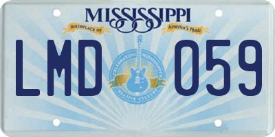 MS license plate LMD059