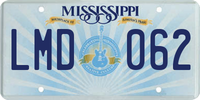 MS license plate LMD062