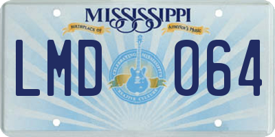 MS license plate LMD064