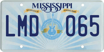 MS license plate LMD065