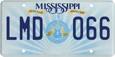 MS license plate LMD066