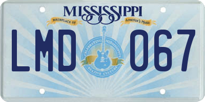 MS license plate LMD067