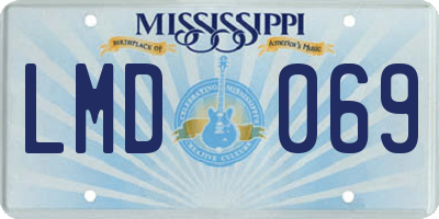 MS license plate LMD069