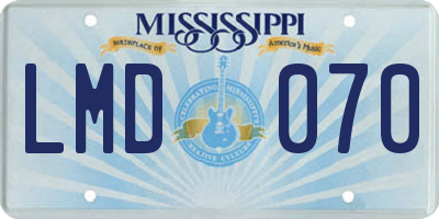 MS license plate LMD070