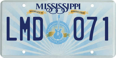 MS license plate LMD071