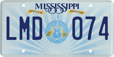 MS license plate LMD074