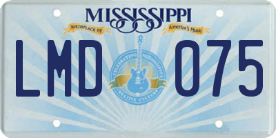 MS license plate LMD075