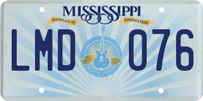 MS license plate LMD076