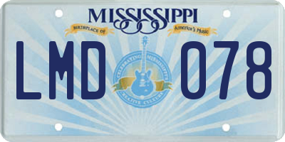 MS license plate LMD078