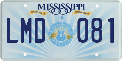 MS license plate LMD081