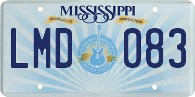 MS license plate LMD083