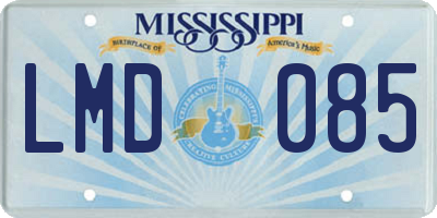 MS license plate LMD085