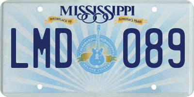 MS license plate LMD089