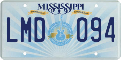 MS license plate LMD094