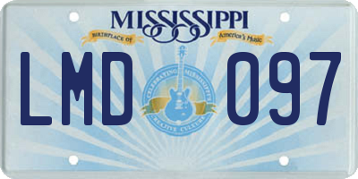 MS license plate LMD097