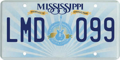 MS license plate LMD099