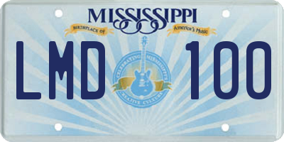 MS license plate LMD100