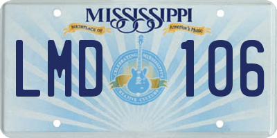 MS license plate LMD106
