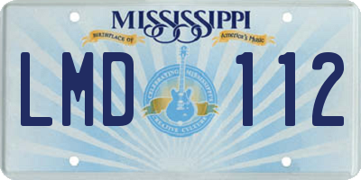 MS license plate LMD112