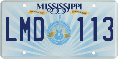 MS license plate LMD113