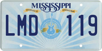 MS license plate LMD119
