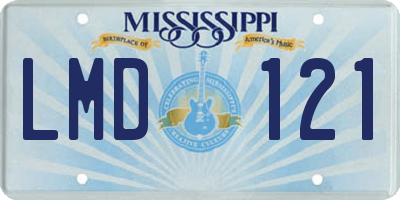 MS license plate LMD121