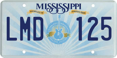 MS license plate LMD125