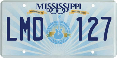 MS license plate LMD127
