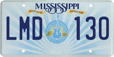 MS license plate LMD130